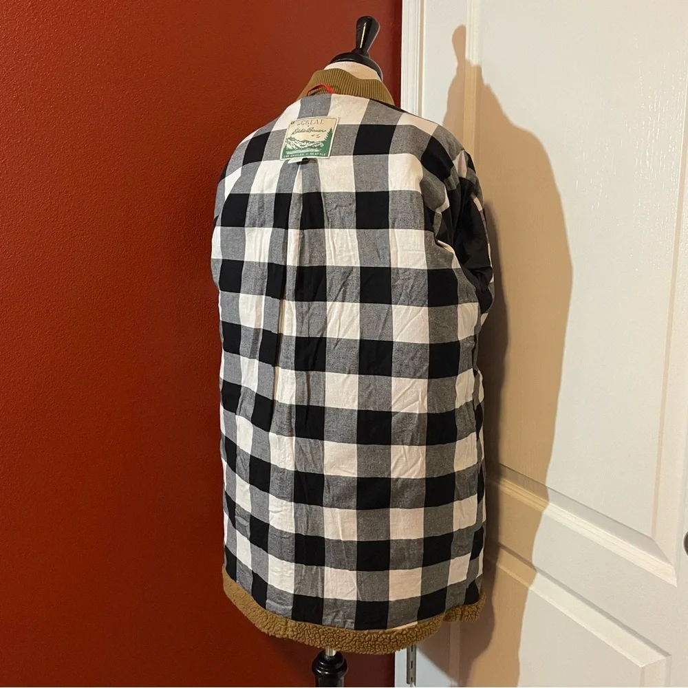 THE‎ GREAT x Eddie Bauer Women’s Color Block Plush Faux Sherpa Zip Up Long Coat - Picture 4 of 7